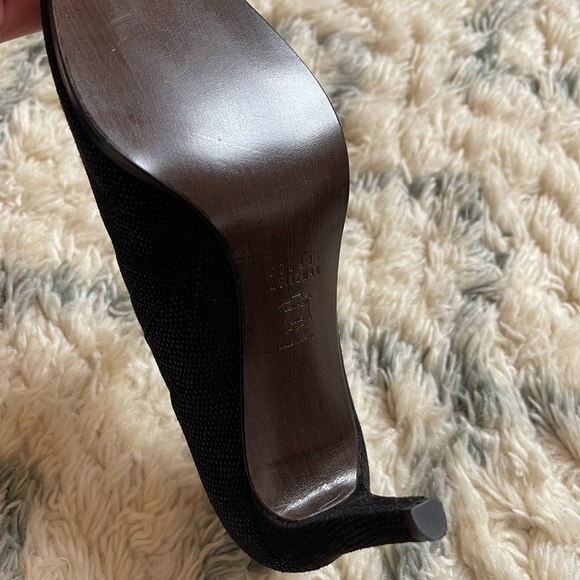 Stuart Weitzman Standin Black Textured Booties Womens 9 - Picture 5 of 7